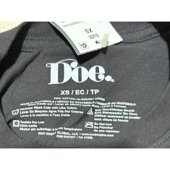 DOE BE KIND Black Short Sleeve Women’s T Shirt X Small XS NWT - Picture 4 of 8